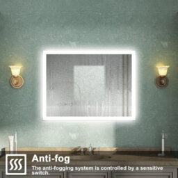 AVER-GROWTH Bathroom Led Mirror With Shaver Socket 3 Colour Lightsanti-Fog Dimmable Touch/wall Switch Vertical/horizontal Wall Mount700X500mm - thumbnail 6