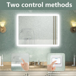 AVER-GROWTH Bathroom Led Mirror With Shaver Socket 3 Colour Lightsanti-Fog Dimmable Touch/wall Switch Vertical/horizontal Wall Mount700X500mm - thumbnail 7