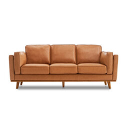 Valencia Artisan Leather Three Seats Sofa Cognac Nappa 11000 Top Grain Leather Alder Wood Legs And Frame - thumbnail 6