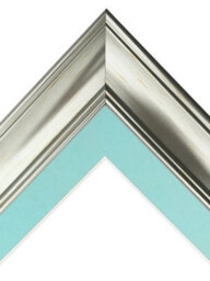Frames By Post Scandi Vintage Silver Frame With Blue Mount For Image Size 30 X 40 Cm - thumbnail 3