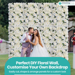 Neel Blue Artificial Flower Wall Backdrop Panel, 60Cm X 40Cm, With Green Leaves - thumbnail 8