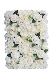 Neel Blue Artificial Flower Wall Backdrop Panel, 60Cm X 40Cm, With Green Leaves - thumbnail 4