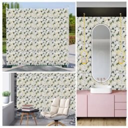 Neel Blue Artificial Flower Wall Backdrop Panel, 60Cm X 40Cm, With Green Leaves - thumbnail 6