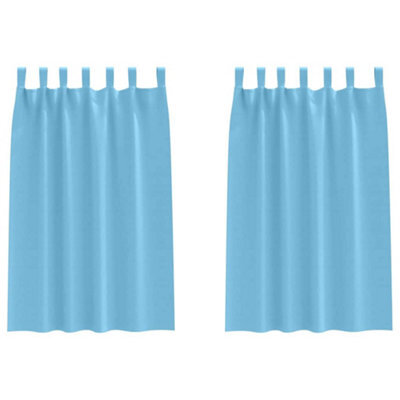 Berkfield Modern Curtains With Curtains 2 Pcs Light Blue Polyester - image 1