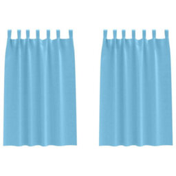 Berkfield Modern Curtains With Curtains 2 Pcs Light Blue Polyester - thumbnail 1