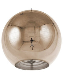 Beliani Aurora Pendant Lamp - Gold Glass Globe 1 Light, Adjustable Height, 25Cm Diameter, 125Cm Drop - thumbnail 3