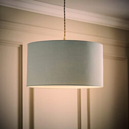 Valuelights Reni Duck Egg Blue Fabric Drum Ceiling Lamp Shade And Bulb (D)45Cm