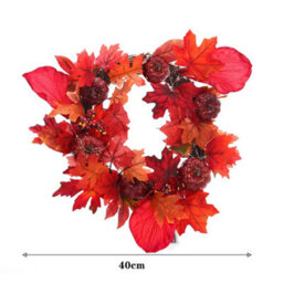 Living And Home Maple Leaf Wreath Artificial Wreath Decoration With Led Light 40Cm - thumbnail 6