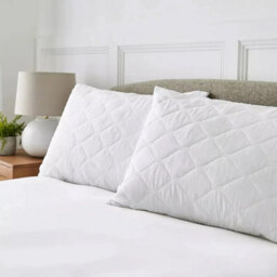 Pack Of 4 Luxury Quilted Zipped Pillow Protectors Soft Pillow Pairs White Cover - Pack Of 4 - thumbnail 3