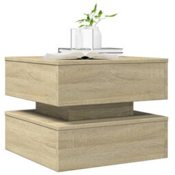 Berkfield Coffee Table With Led Lights Sonoma Oak 50X50X40 Cm - thumbnail 6