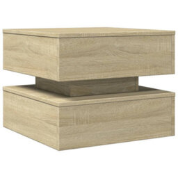 Berkfield Coffee Table With Led Lights Sonoma Oak 50X50X40 Cm - thumbnail 3