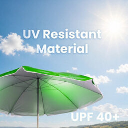 240Cm (7Ft 8In) Uv Resistant Adjustable Tilting Parasol With Base Green - thumbnail 3