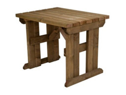 Arbor Garden Solutions Hollies Wooden Garden Table, Outdoor Pinic Dining Desk(4Ft, Rustic Brown Finish) - thumbnail 1
