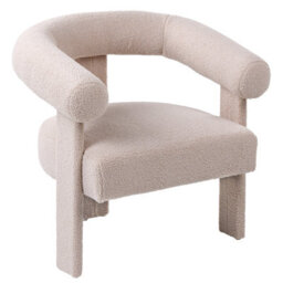 Wyld And Coco Retro Charm Light Beige Boucle Sofa Set - 2-Seater And Armchair, Compact Vintage Design - thumbnail 7
