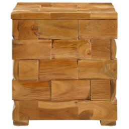 Walplus Storage Stool Brown 40 X 40 X 45 Cm Solid Teak Wood - thumbnail 4