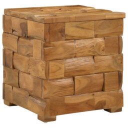 Walplus Storage Stool Brown 40 X 40 X 45 Cm Solid Teak Wood - thumbnail 2
