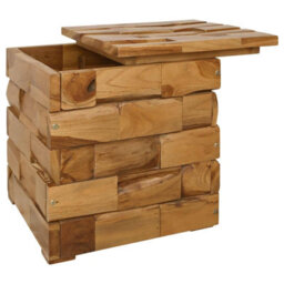 Walplus Storage Stool Brown 40 X 40 X 45 Cm Solid Teak Wood - thumbnail 3