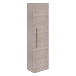 Plum&clay Emery Wall Hung Textured Grey Tall Bathroom Cabinet With Gold Bar Handle (H)120Cm (W)35Cm - thumbnail 1
