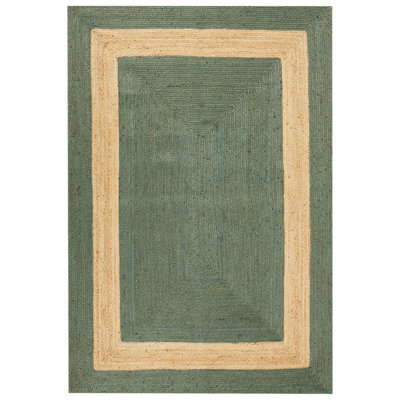 Beliani Rug Karakuyu Green 160 X 230 Cm Jute - image 1