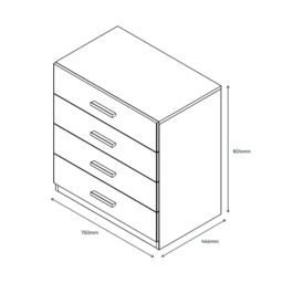 GoodHome Atomia All In One Matt Brown Oak Effect 4 Drawer Deep Chest (H)804mm (W)750mm (D)466mm - thumbnail 6