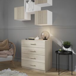 GoodHome Atomia All In One Matt Brown Oak Effect 4 Drawer Deep Chest (H)804mm (W)750mm (D)466mm - thumbnail 4