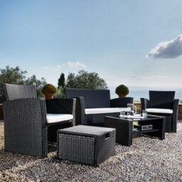 Tectake Garden Furniture Set Modena- Sofa With Storage, Armchairs, Stools, Coffee Table - Nature - thumbnail 9