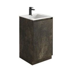 Plum&clay Rigel Metallic Brown Floor Standing Bathroom Vanity Unit With White Basin (W)500mm (H)850mm - thumbnail 2