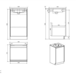 Plum&clay Rigel Metallic Brown Floor Standing Bathroom Vanity Unit With White Basin (W)500mm (H)850mm - thumbnail 6