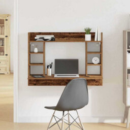 Berkfield Modern Wall-Mounted Desk Old Wood 105X48X75 Cm Engineered Wood - thumbnail 2