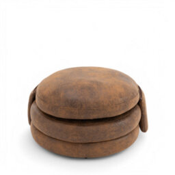 Accent Swivel Chair In Brown Faux Leather Suede - thumbnail 7