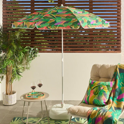Ohs Bright Palm Parasol Umbrella Garden Outdoor Canopy Sun Shade - image 1