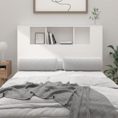 Berkfield Headboard Cabinet White 120X18.5X104.5 Cm - image 1