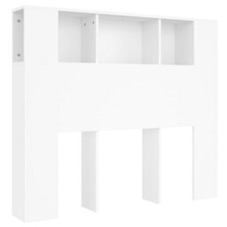 Berkfield Headboard Cabinet White 120X18.5X104.5 Cm - thumbnail 2