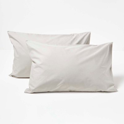 Homescapes Grey Cotton Kids Pillowcases 40 X 60 Cm 200 Thread Count, 2 Pack - image 1