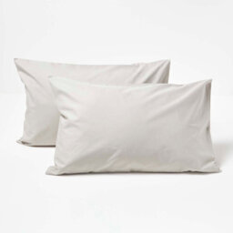 Homescapes Grey Cotton Kids Pillowcases 40 X 60 Cm 200 Thread Count, 2 Pack - thumbnail 1