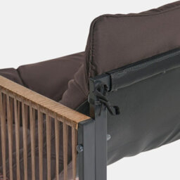 Ohs Santorini 5 Seater Corner Sofa Table Set Garden Patio Furniture - Chocolate - thumbnail 6