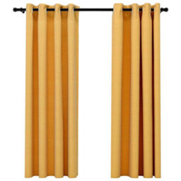 Berkfield Premium Linen-Look Blackout Curtains With Grommets 2Pcs Yellow 140X175Cm