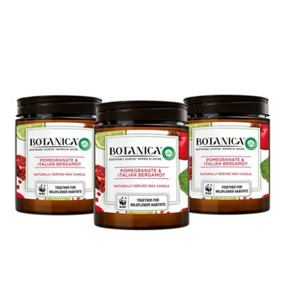 Airwick Botanica Pomegranate & Italian Bergamot Wax Candles 3 X 120G - image 1
