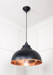 From the Anvil Hammered Copper Harborne Pendant In Elan Black - thumbnail 4