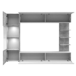 Lazando Wall Unit For Living Room With Tv Space 160X116 Cm White And Concrete - thumbnail 3