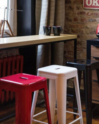 Beliani Set Of 2 Bar Stools Cabrillo Metal White - thumbnail 2
