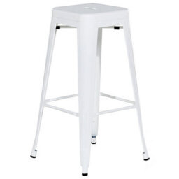 Beliani Set Of 2 Bar Stools Cabrillo Metal White - thumbnail 4