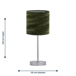 First Choice Lighting Chrome Touch Operated Table Lamp With Green Crushed Velvet Shade - thumbnail 9