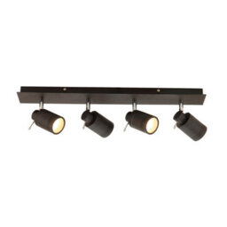 Plum&clay Washington Black Decorative Light 4 Spotlight Ceiling Bar & Bulbs Included - thumbnail 1