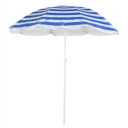 Garden Beach Patio Tilt Umbrella Parasol Sun Shade Upf Uv Protection Tilting-Blue Striped - thumbnail 4