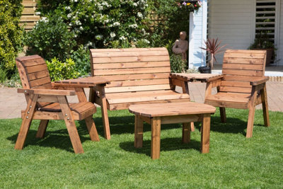 Charles Taylor Trading Four Seater Garden Furniture Multi Set - Wooden - L150 X W310 X H98 Cm - Flat Packed - Assembly Required - image 1