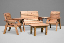 Charles Taylor Trading Four Seater Garden Furniture Multi Set - Wooden - L150 X W310 X H98 Cm - Flat Packed - Assembly Required - thumbnail 2