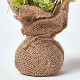 Homescapes Set Of 3 Artificial Pink, Purple & Yellow Handcrafted Daisies In Rustic Burlap Pots, 20 X 15 Cm - thumbnail 5