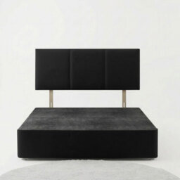 Adore Designs Alton Plush Velvet Divan Bed, Headboard - 4Ft6 Double - Black - 0 Drawers - thumbnail 3