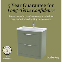 Balterley Aldershawe Contemporary Floor Standing 2 Drawer Bathroom Vanity Unit & Ceramic Basin, Satin Green, 810mm - thumbnail 4